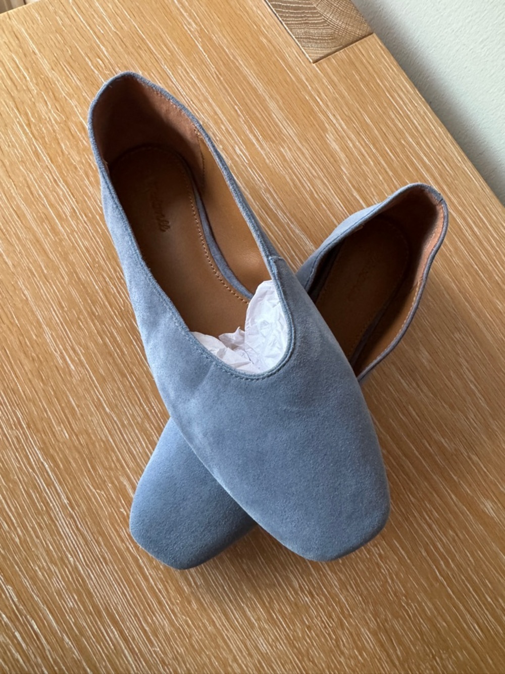 NWT! MADEWELL Women's The Mylie Ballet Flat in Basalt Blue Suede Size 6.5 no box - Picture 3 of 12